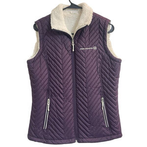 Free Country Women’s Reversible Sherpa-Lined Quilted Vest - Purple - Size Small